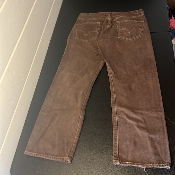 LEVI'S brown button fly striaght fit jean SZ 36x30 - Picture 7 of 8